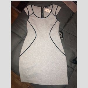 Express Gray and Black BodyCon Dress NWT